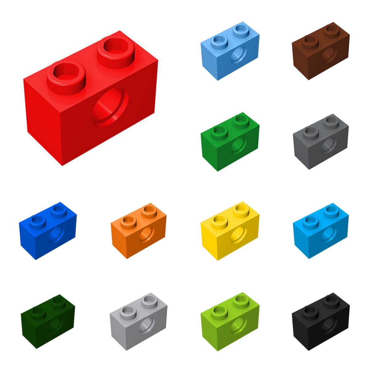 Diy Lego Electronics - 50pcs 3700 briques 1x2 avec trou
