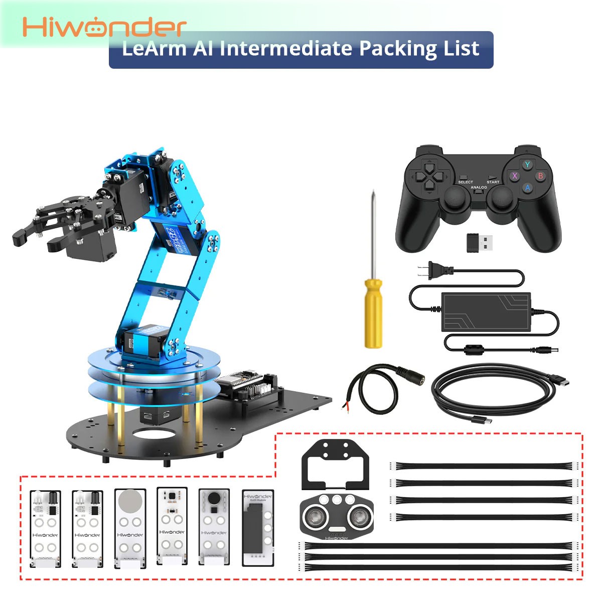 Diy Robot Electronics Kit - Bras robotique Hiwonder LeArm 6DOF assemblé
