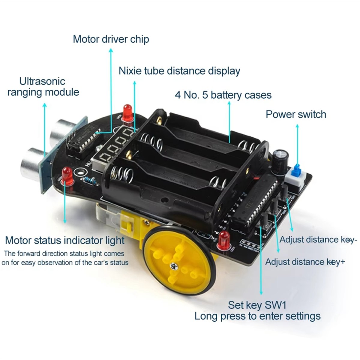 Diy Robot Electronics Kit - Kit électronique DIY pour voiture A40I