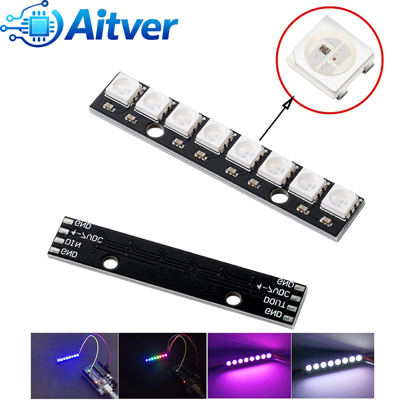 Module LED RGB WS2812B 8 bits, - Diy Electronics Address avis et prix